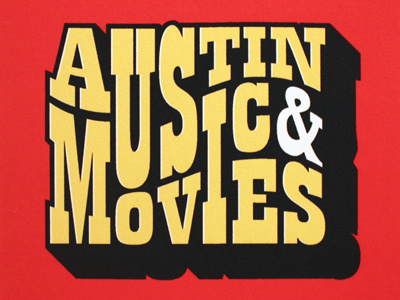 Austin Music & Movies lettering typography