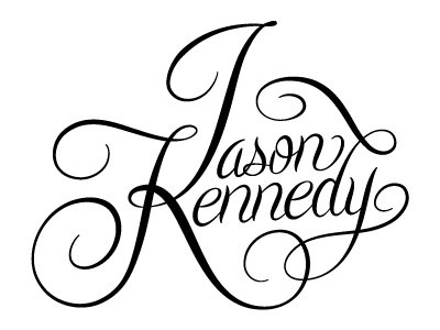 Jason Kennedy curls font lettering name script signature swirls words writing