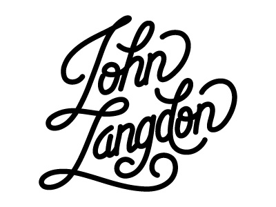 John Langdon curls font lettering name script signature swirls words writing