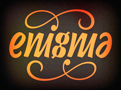 Enigma Ambigram flip illusion lettering letters rotate script turn typography words writing