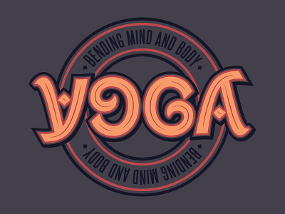 Yoga Ambigram illusion letters optical script type typography words