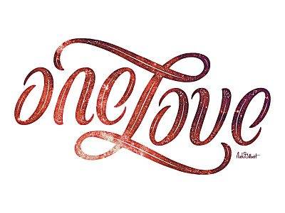 One Love Ambigram cursive font illusion lettering quote script texture type words writing