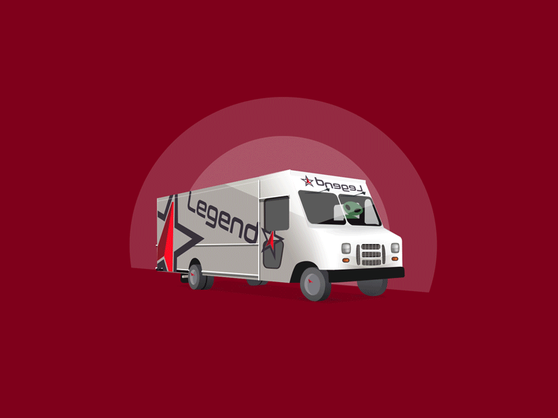 Legendary 2d animation lottie animation lottiefiles red truck van vector