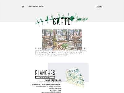 Canailles Belleville bar cafe clean illustration menu minimal restaurant ui web