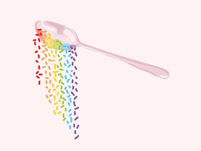 Making it Rain-bow Sprinkles drawing illo illustration illustrator make it rain rainbow spoon sprinkles