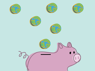 Save the planet, invest in the Earth. design drawing earth earth day graphic design illo illustration illustrator piggy bank planet save save the earth save the planet