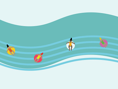 And We'll All Float On... design drawing floating graphic design illo illustration illustrator lazy pool summer water