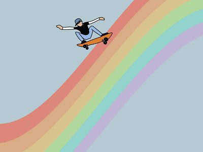 Ride the Rainbow design drawing graphic design illo illustration illustrator rainbow skate skateboard skateboarder