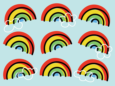 Rainbows design drawing graphic design illo illustration illustrator pattern pattern design rainbow rainbows