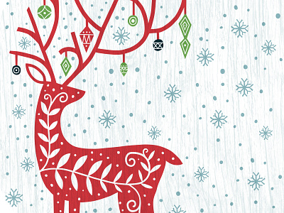 Georgia-Pacific Target Winter Deer christmas deer design festive holiday illustration ornament pattern pine tree plate print reindeer snowflake surface design tree