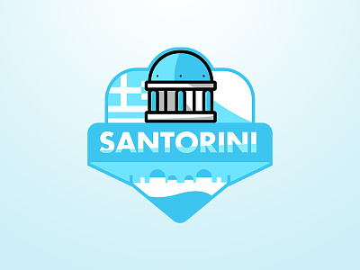 Santorini branding flat greece horvathdesigns icon logo santorini