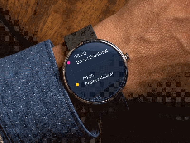 Agenda - Smartwatch Notification android wear animation gif interaction mobile motion notification smartwatch ui ux