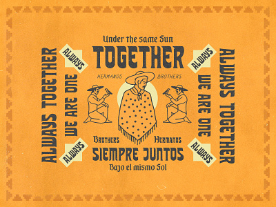 Las Cruces Font Collection - Together american brothers countryman cruces culture desert design folk font handmade hipster illustration mexico old poncho retro southwest type vintage yellow