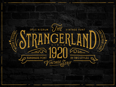 Strangerland Font By Opus Nigrum denim font handmade label old retro serif strange strangerland tipography traditional vintage