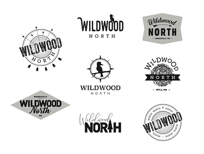 Wildwood North logo explorations distressed logo wordmark