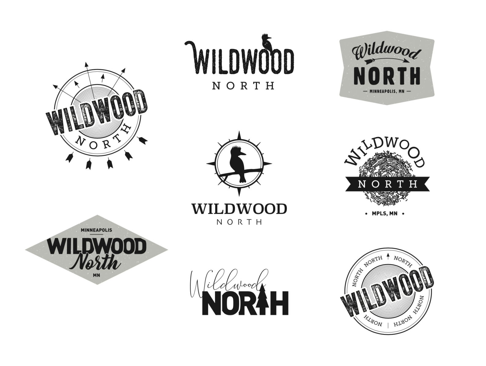 Wildwood North logo explorations by Jamie Braith on Dribbble
