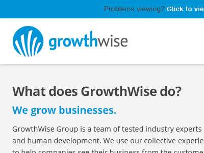 GrowthWise Welcome Email design email campaign graphics photoshop