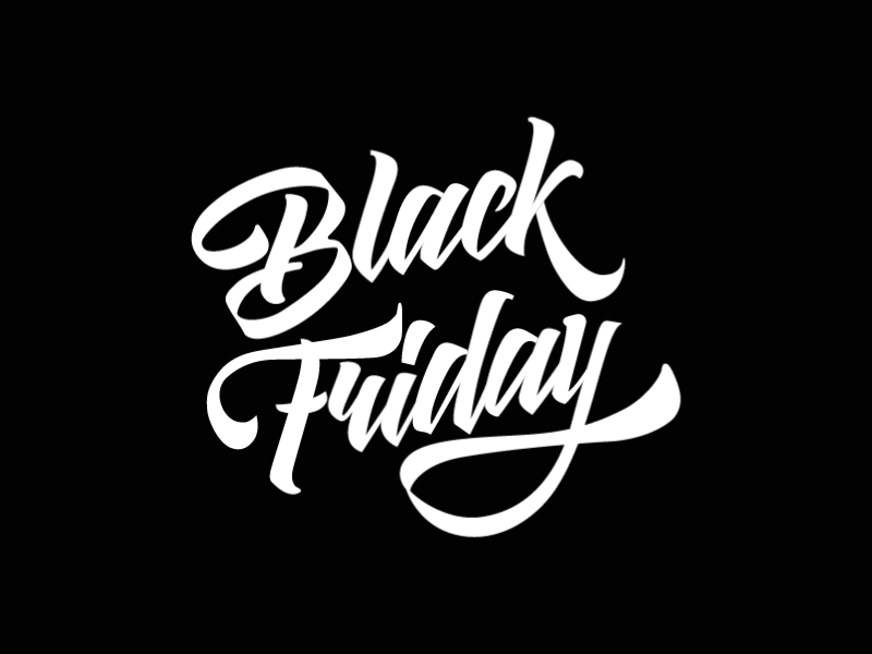 Black Briday reverse font design gif