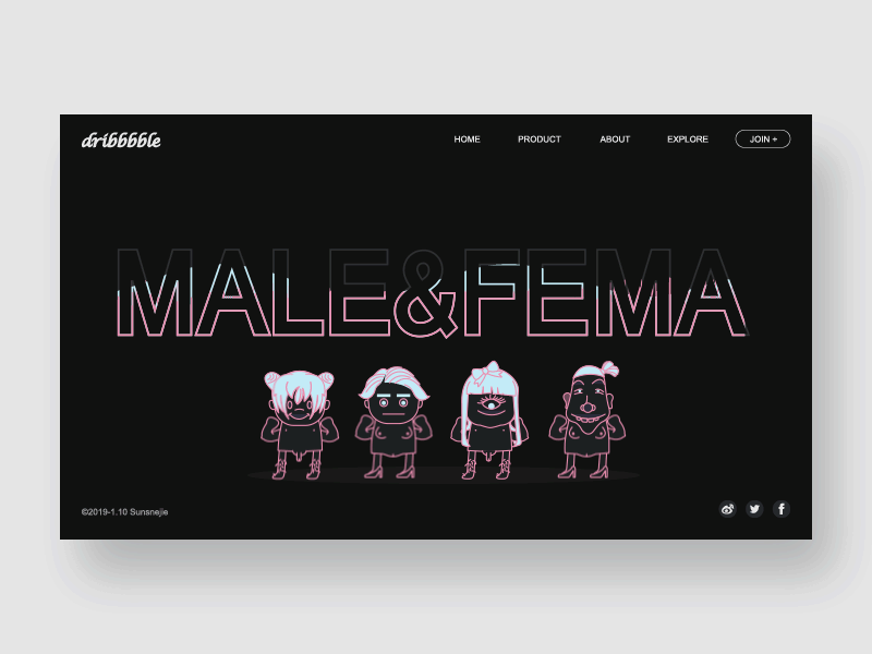 male&fema dance character design fun gif graphic design illustration ui web