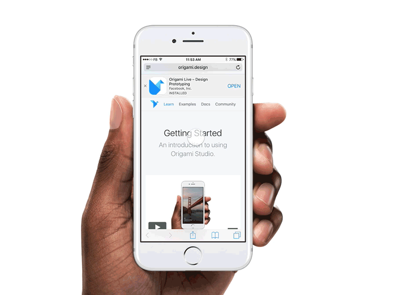 iOS Safari - Origami Studio facebook ios blur navigation bar origami studio sticky header