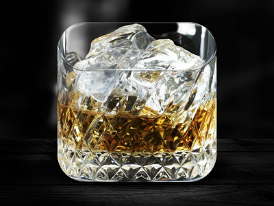 Cheers app cognac glass gloss ice icon ios iphone photoshop rocks whiskey
