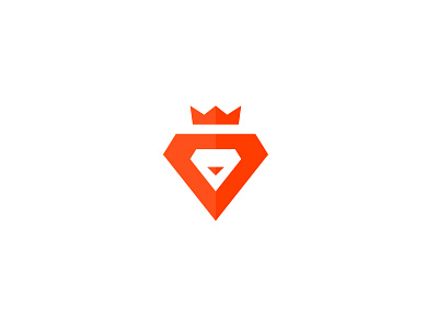 Lion King animal branding crown diamond flat icon identity king lion logo mark minimal orange simple triangle vector wordmark