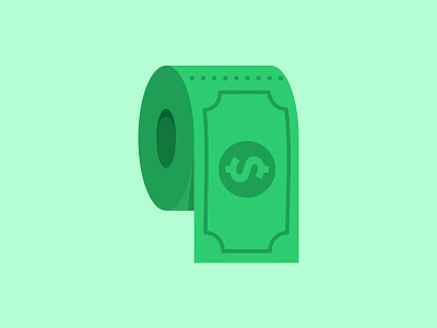 Filthy Rich bill filthy flat green icon illustration minimal money paper rich toilet