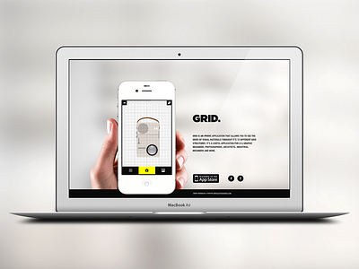 Grid app application grid iphone landing raster website