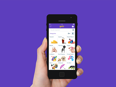 Getir app character getir icon line mobile outline purple turkey ui ux vector