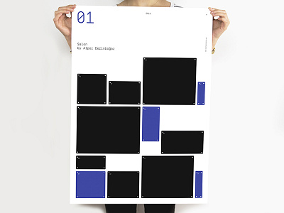 Salon Architecture architecture blue brochure poster print salon square