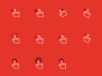 Gesture Icons chart gesture hand interaction ui user flow ux