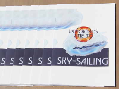 Sky-sailing booklet how to guide illustrations indesign manual photoshop sc fi science fiction time travel zine