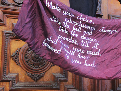 Bell c.s. lewis calligraphy gouache hand lettering quotation scarf silk writing on silk