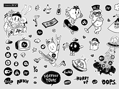 musically 2018 stickers 2018 2d art branding cartoon character creative design digital flat graffiti