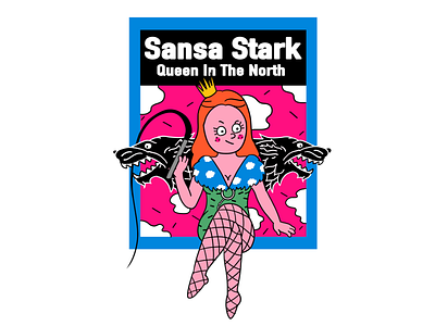 Game of Thrones-Sansa Stark 2d art cartoon character creative design digital graffiti graphic illustration