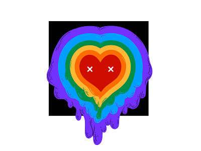 Love is Love-pride 2d art creative design digital flat graphic heart illustration lgbt pride rainbow