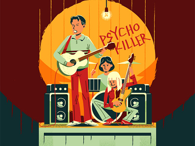 qu'est-ce que c'est? band illustration personal psycho killer talking heads vector