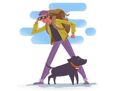 over there, gonzo! dog illustration personal pet vector