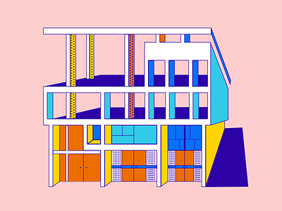 Shodhan Villa (Back) ahmedabad architecture illustration isometric illustration minimal