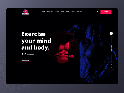 Gym landing page boxing design fitness gear gym inspiration prolife spa ui ux webdesign workout