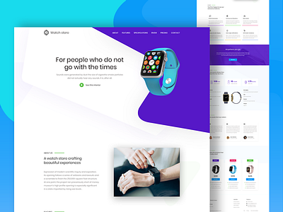 Watch landing page by Mashok💯 on Dribbble