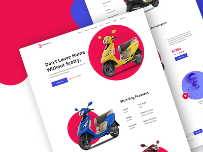 tvs scooty landing page design landing motorcycle page product redesign ride scooter ui ux web website