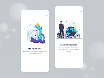 Travel App Onboarding app app design bus booking car search clean creative exploration find hotel full apps hotel booking illustrations ios app onboarding onboarding screen travel app trend 2019 ui