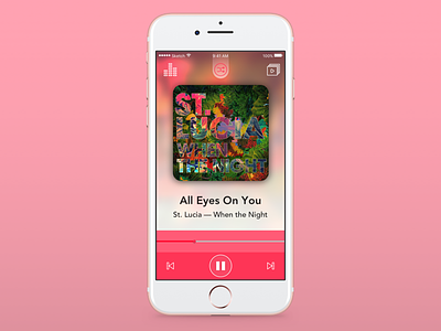 Music Interface app music pink player travel