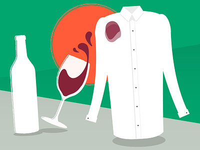 Wine Stain advertisement alcohol clean clothes drink fancy food graphic food illustration illustration shiraz shirt social stain wine