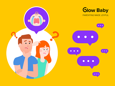 Glow Baby - Parenting made joyful app baby branding design glow illustration parenting ui