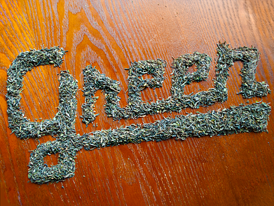 Green Tea design drink food green illustration leaves lettering tea the typography wood