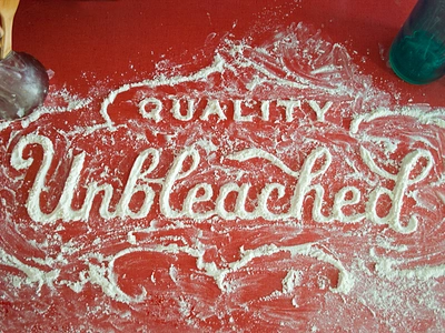 Unbleached farine flour food food type ground hand lettering harina illustration kitchen lettering meal quality red retro type typography unbleached white