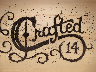 AAF Cincinnati Addys 2014- Crafted 14 barley beer crafted food food type food typography hand lettering illustration lettering type typography