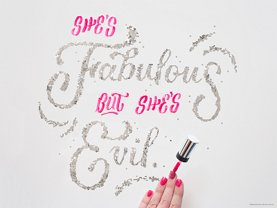 Mean Trills design dimensional type evil fabulous girly glitter hand lettering illustration lettering mean girls pink